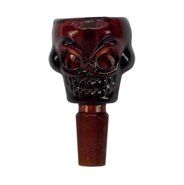 Cybuch do bonga fajki szlif 14,5mm Skull Czaszka Brown Bardzo Pojemny
