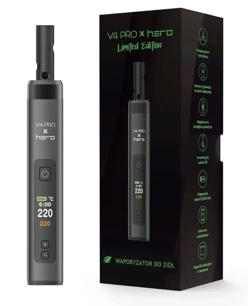 X-Max V4 PRO X HERO LIMITED EDITION Black waporyzator do ziół i suszu