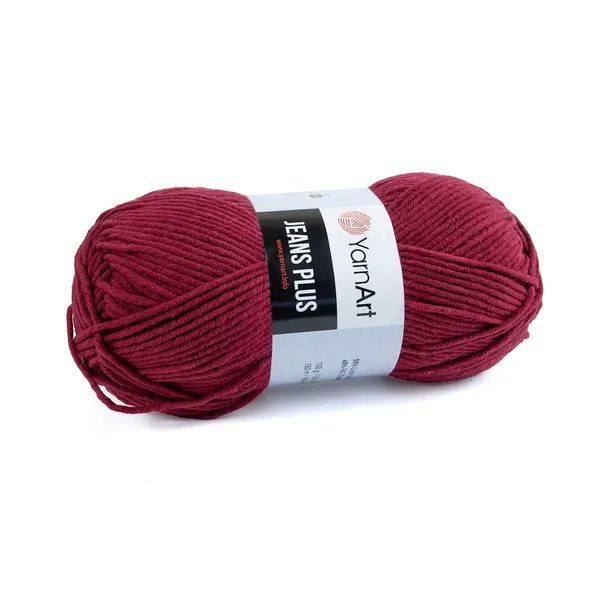 100g włóczka bawełna akryl Jeans Plus 66 bordowy
