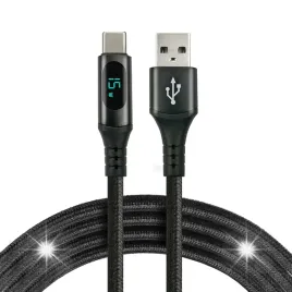 szybki-kabel-usb-a-usb-c-pd-60w-w-oplocie-1m-lcd-pokazujacy-moc-ladowania
