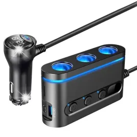samochodowy-rozdzielacz-3x-gniazdo-zapalniczki-2x-usb-c-pd-usb-woltomierz