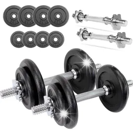 hantle-zeliwne-2x10kg-regulowane-zestaw-hantli-obciazenia-talerze-gryf-20kg