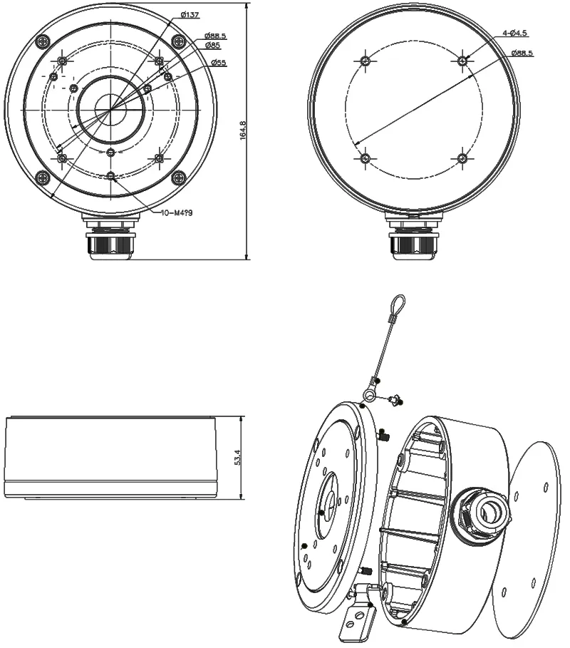 uchwyt-do-kamer-1280zj-s-rodzaj-natynkowe