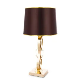 lampa-stolowa-dekoracja-glamour-brazowa-z-kloszem-zlota-nowoczesna-lampka