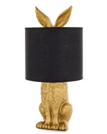 lampa-stolowa-pinterest-loft-boho-czarny-klosz-zloty-krolik-zajac-nietypowa