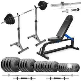 zestaw-kulturystyczny-135kg-silowy-lawka-stojaki-sztanga-hantle-obciazenie