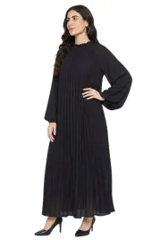sukienka-damska-zara-maxi-plisowana-czarna