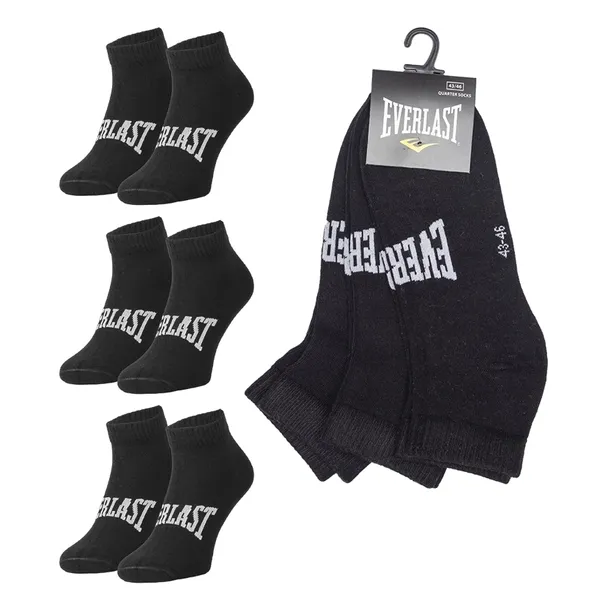 EVERLAST skarpety zakostki quarter 3PAK r. 43/46 czarne