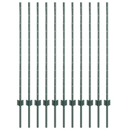 slupek-ogrodzeniowy-11-szt-zielony-120-cm-stal