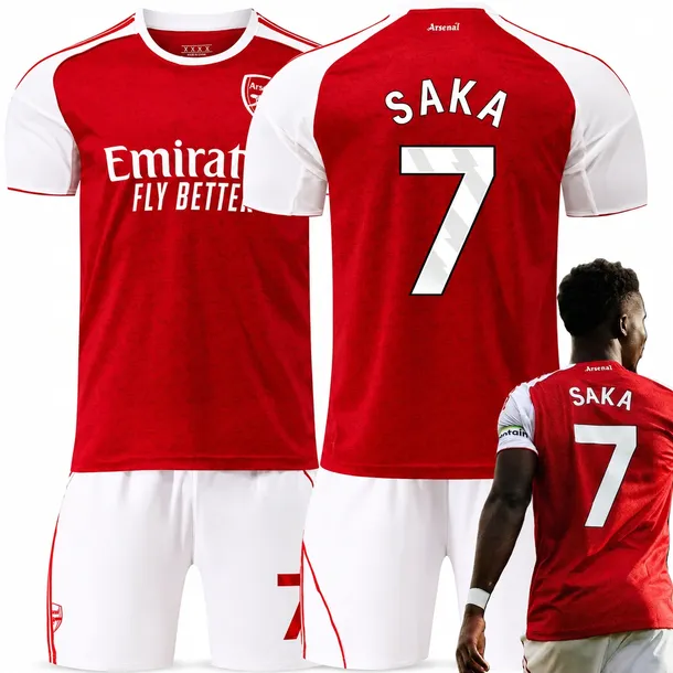 KOMPLET PIŁKARSKI KOSZULKA BUKAYO SAKA  ARSENAL LONDYN ROZMIARY