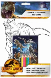 zestaw-kreatywny-jurassic-world-t-rex-kolorowanka-naklejki