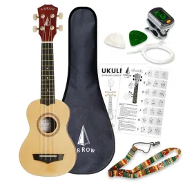 arrow-pb10-na-soprano-natural-bright-top-set-zestaw-ukulele