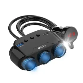 rozdzielacz-zapalniczki-3-gniazda-usb-usb-c-qc-3-0-pd-3a-122w-wyswietlacz