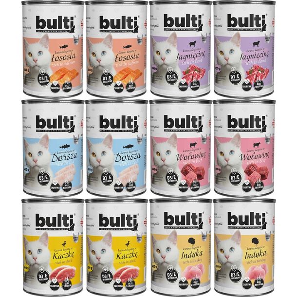 BULTI mokra karma dla kota Mix Smaków puszka 12x400g