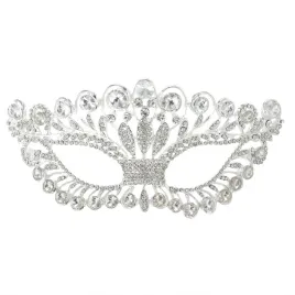 maska-na-twarz-luxury-elegant-diamond-rhinestone-mask-lateks-szary