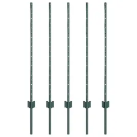 slupek-ogrodzeniowy-5-szt-zielony-140-cm-stal