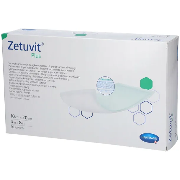 Opatrunki Hartmann Zetuvit Plus 20 x 10 cm 10 sztuk