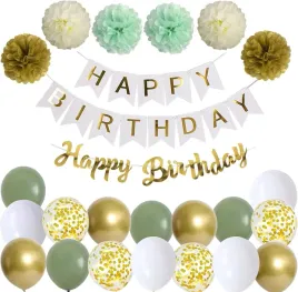 dekoracje-urodzinowe-zielono-zlote-happy-birthday-balony