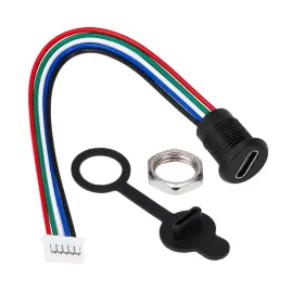 gniazdo-usb-c-5-pin-przewody-z-wtyczka-tablicowe-do-obudowy-na-panel-zlacze