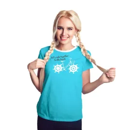 koszulka-damska-t-shirt-blekitna-rower-captain-mike-rozmiar-xl