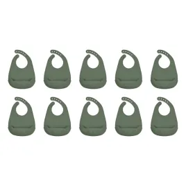 10-szt-sliniak-silikonowy-zielony-z-kieszonka-dla-dzieci