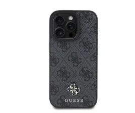 guess-skorzane-etui-magsafe-do-iphone-16-pro-max-szaro-czarne-zlote-logo