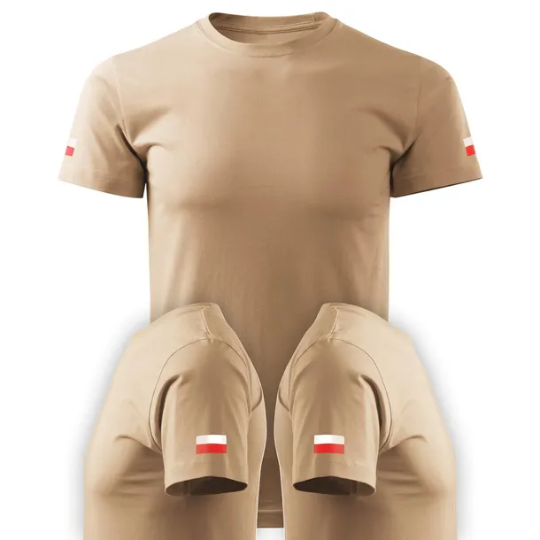 Koszulka wojskowa SAND PIASKOWA WOJSKO POLSKIE tshirt z flagami XL