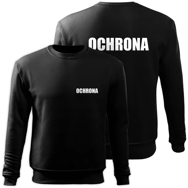 Bluza OCHRONA czarna biały napis DLA OCHRONIARZA 3XL