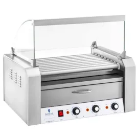 roller-grill-rolkowy-z-oslona-i-szuflada-grzewcza-do-bulek-16-parowek-hotdog-2200w-230v-royal-catering