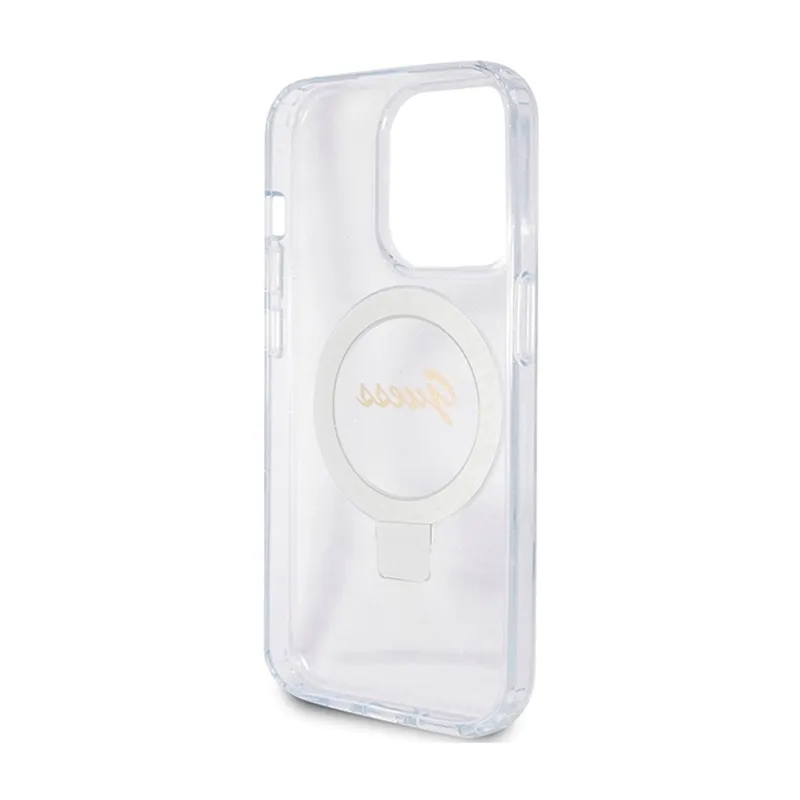 guess-ring-stand-script-glitter-magsafe-etui-iphone-15-pro-przezroczysty