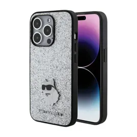 karl-lagerfeld-fixed-glitter-choupette-logo-metal-pin-etui-iphone-15-pro-max-srebrny