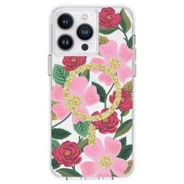 rifle-paper-clear-magsafe-etui-iphone-14-pro-max-zdobione-zlotem-rose-garden