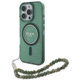 guess-iml-glitter-with-pearl-strap-magsafe-etui-iphone-16-pro-max-zielony