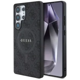 guess-leather-4g-colored-ring-classic-logo-magsafe-etui-do-samsung-galaxy-s25-ultra-czarny