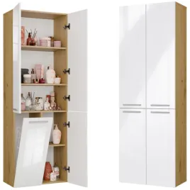 slupek-lazienkowy-z-koszem-na-pranie-60-cm-5-polek-dab-artisan-bialy-polysk