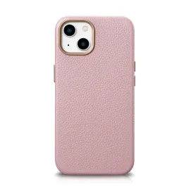 skorzane-etui-iphone-14-plus-magnetyczne-z-magsafe-litchi-premium-leather-case-rozowy
