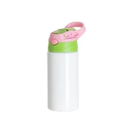 bidon-aluminiowy-500-ml-bialy-z-zielona-zakretka-i-rozowym-uchwytem-do-subl