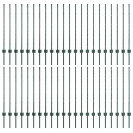 slupek-ogrodzeniowy-44-szt-zielony-140-cm-stal