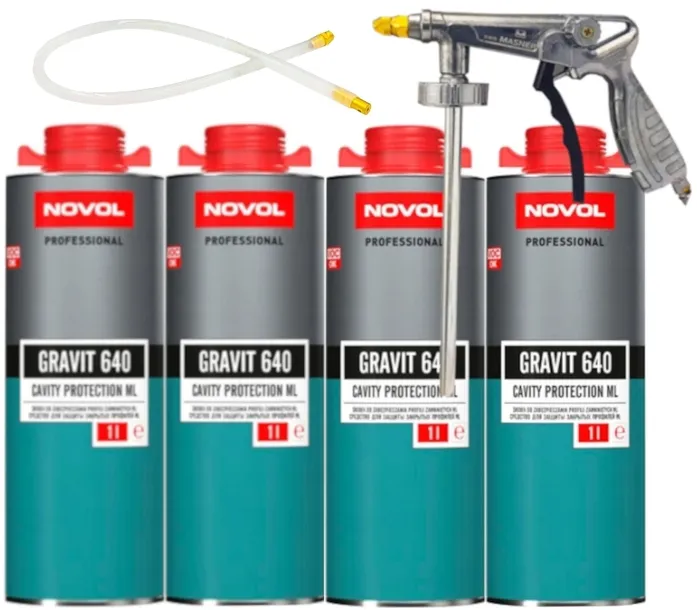 NOVOL ŚRODEK DO PROFILI ZAMKNIĘTYCH GRAVIT 640 4L + PISTOLET