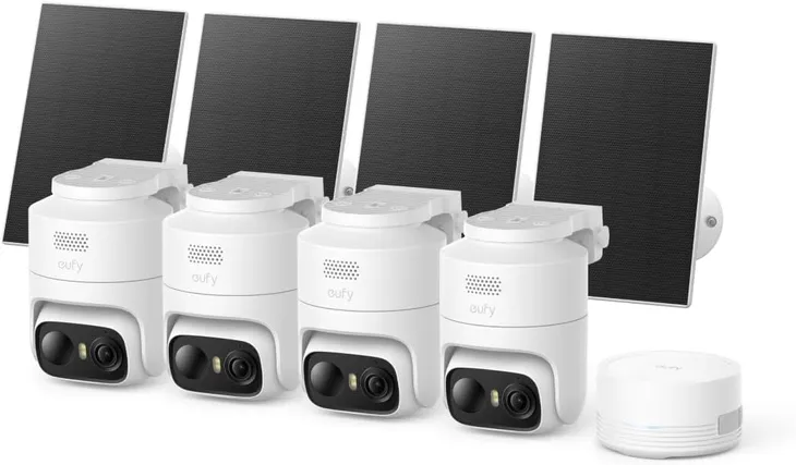ZESTAW MONITORING 4 KAMERY EUFYCAM C37 Z PANELAMI SOLARNYMI + HOMEBASE EUFY