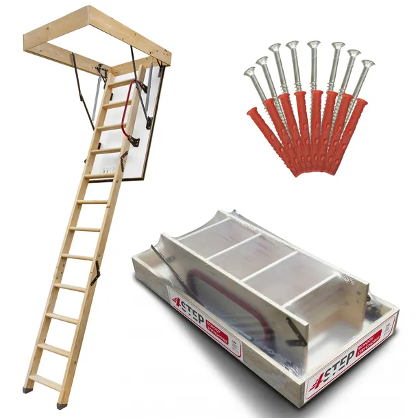 Schody Strychowe 4STEP GREENLINE Wyłaz 110x70 35mm 1,05W/m2K Wkręty GRATIS