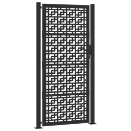 brama-ogrodowa-czarna-100x200-cm-stalowy-wzor-krzyza