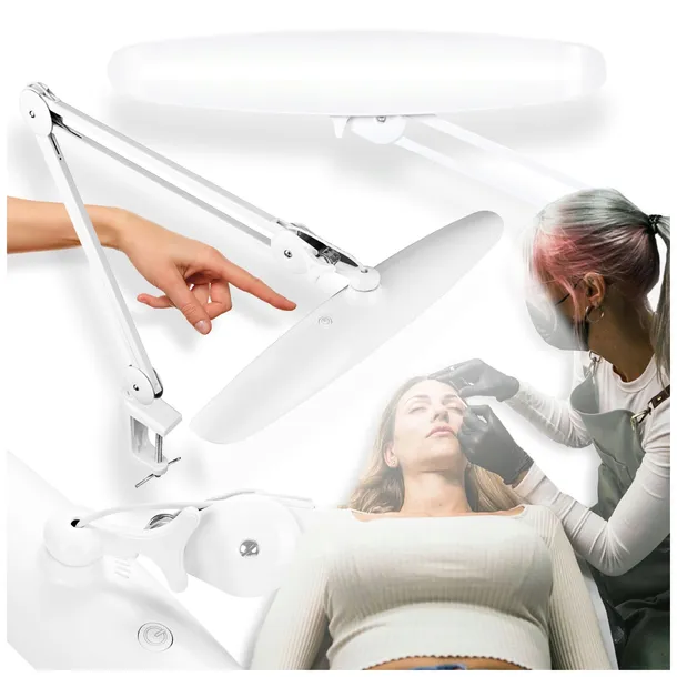 LAMPA BEZCIENIOWA KOSMETYCZNA BIURKOWA DO RZĘS MANICURE LED 24W 49cm