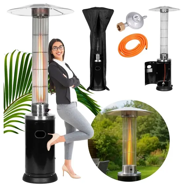 Ogrzewacz Gazowy Parasol Grzewczy 9 kW Promiennik Tarasowy Z Pokrowcem