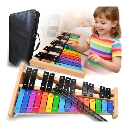DZWONKI CHROMATYCZNE CYMBAŁKI KOLOROWE 27 TONÓW + PAŁECZKI SZKOLNE ETUI