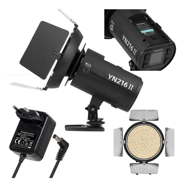 YONGNUO YN216 II LAMPA FOTOGRAFICZNA STUDYJNA LED 2700K-8000K + ZASILACZ