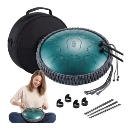 tongue-drum-instrument-etniczny-hluru-14-11-tonow-zielony-akcesoria