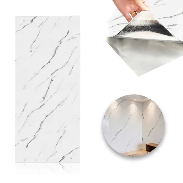x10 30x60 SAMOPRZYLEPNY PANEL ŚCIENNY MARMUR PCV LAMINAT POŁYSK 3D PŁYTKI