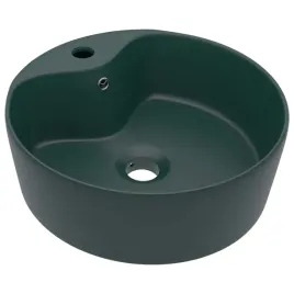 okragla-umywalka-ceramiczna-matowa-ciemna-zielen-36-x-13-cm