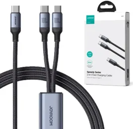 kabel-2w1-usb-c-2x-usb-c-joyroom-speedy-sa21-1t2-150cm-100w-czarny